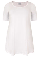 Tunic wide bottom COTTON - white  - #4