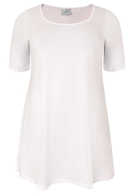 Tunic wide bottom COTTON - white  - #4