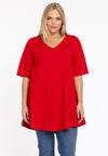 Tunic Swing short sleeve COTTON - red 