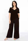 T-shirt double col en v dolce - marron