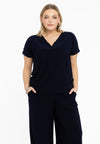 T-shirt double col en v dolce - bleu