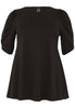 Tunic flare puff sleeve COTTON - black  - #4