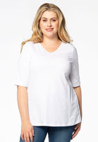 T-shirt v-neck relax fit COTTON - white  - #1