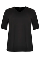 T-shirt v-neck relax fit COTTON - black  - #1