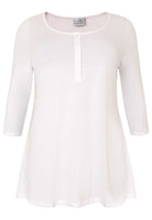 Tunic flare fit buttons COTTON - white  - #1