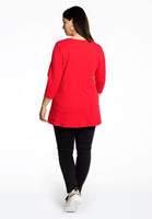 Tunic flare fit buttons COTTON - red  - #3