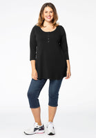 Tunic flare fit buttons COTTON - black  - #2