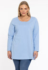 Tunique boutonnée flare cotton - bleu clair