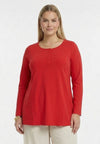 Tunique boutonnée flare cotton - Rouge