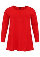 Tunic  flare buttons COTTON - red  - #1