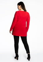 Tunic longsleeve wide bottom COTTON - red  - #3