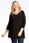 Tunic flare v-neck DOLCE - black