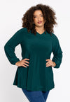 Tunic wide bottom V-neck Dolce - dark green