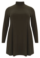 Tunic with col wide bottom - dark green - #4