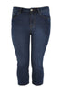 Cropped capri jeans blue - dark indigo - #3