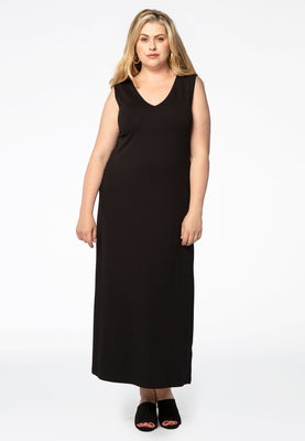 Maxi dress v-neck VISCOSE - black  - #2