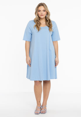 Dress A-line COTTON - light blue - #2