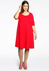 Dress A-line COTTON - red 