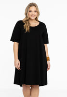 Dress A-line COTTON - black  - #1