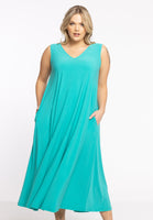 Dress sleeveless A-line DOLCE - turquoise - #1