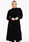 Dress mid calf turtleneck DOLCE - black