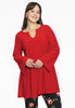 Tunic wide bottom with chain - red 