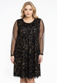 Dress A-line GOLD CRUSH - black - #1