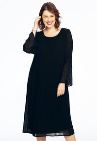 Dress irregular pleats - black - #1