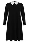 Dress contrast collar INTERLOCK - black - #4