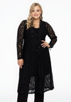 Dress long buttoned LACE - black