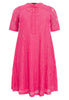 Dress A-line cut-out LACE - pink - #4