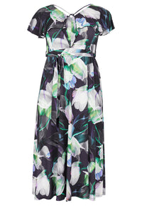 Dress frilled V-neck TULIPS - black - #4