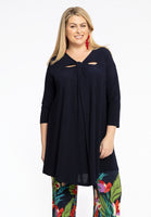 Tunic Wide Bottom Draped Neck DOLCE - blue - #1