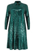 Dress blouse paillettes - green  - #4