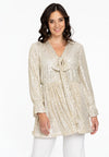 Tunique col v paillete - écru