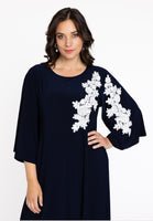 Dress A-line flower lace DOLCE - blue - #5