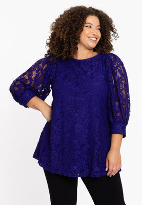 Tunic flare LACE - purple  - #1