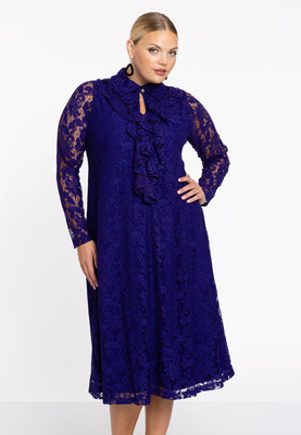 Dress A-line volants LACE - purple  - #1