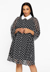 Dress swing DOTS - black