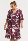 Robe avec cordons floral merlot - rouge foncé