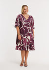 Robe avec cordons floral merlot - rouge foncé