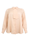 Shirt A-line bow SATIN - pink - #4