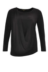 Shirt 1 side drape DOLCE - black 