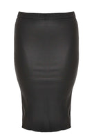 Skirt stretch leather - black  - #4