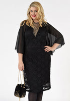 Dress lace voile sleeve - black  - #1