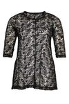 Shirt flare beaded trim LACE - black - #4