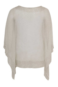 Tunic square net beaded border - white - #3