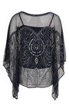Tunic square embroidery - blue - #2