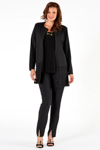 Trousers slit midfront - black - #1