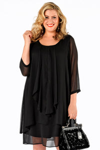 Dress double layer VOILE - black - #1